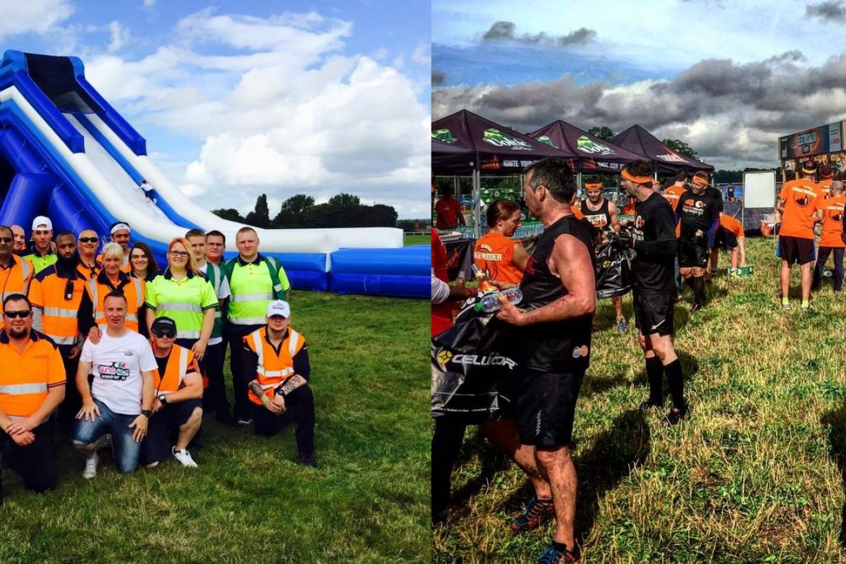 Two images side by side showing Gallowglass Security officers on duty at various events.